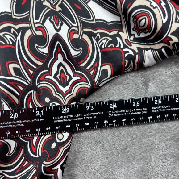 Chico's Travelers Women Boho Blouse Top Bell Sleeve Black Red Size 3 XL I162 - Picture 5 of 8